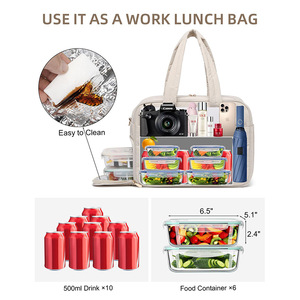 <span class=keywords><strong>Sac</strong></span> fourre-tout personnalisé avec logo pour <span class=keywords><strong>femme</strong></span>, pour le travail, avec compartiment isotherme pour ordinateur portable 17,3 pouces et porte-monnaie pour <span class=keywords><strong>repas</strong></span> - Product Image 6