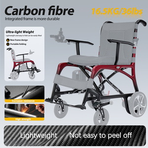 Fauteuil roulant médical léger et pliable HEABENS en promotion pour personnes âgées, avec télécommande, batterie au lithium CF01 et son châssis en fibre de carbone - Product Image 5