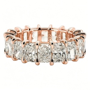 Anillo de Eternidad Moderno con Diamante Cultivado en Laboratorio, Corte Radiante, Chapado en Oro de 18K, Certificado por IGI, Joyería para Aniversario de Bodas - Product Image 3