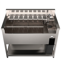 Unit Bar Counter Modular Baja Tahan Karat 304 316 Kustom, Unit Wastafel Bawah Bar, Rak Es Speed Rail 165L, Dapur Luar Ruangan Modular
