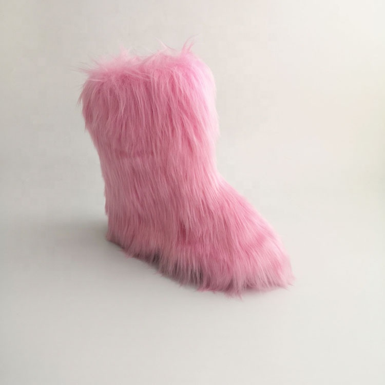 New Zealand Faux Fur Boots Thigh High Boots Natural Faux Fur
