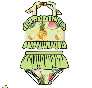 Zs55 boys clothing sets summer dress cotton t shirt watermelon printing girls swim suit