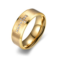 2025 Herren Edelstahl Personalisierter Zeigefinger-Kreuzring Mode Diamant Gravierter Zirkonia-Besetzter Schwarz Verzinkter Ring