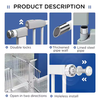 Barrière de sécurité rétractable sans perçage à fixation par pression pour escaliers et portes, largeur personnalisable