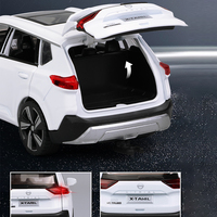 Modèle de SUV Nissan X-Trail en alliage moulé sous pression 1:32 avec roues mobiles, couleur blanc/noir, jouet pour enfants à tirer en arrière, cadeau
