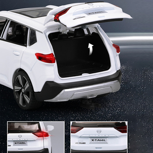 Modellino in Scala 1:32 di <span class=keywords><strong>Nissan</strong></span> X-Trail SUV con Rimorchio, Ruote Mobili, Colore Bianco/Nero, Giocattolo per Bambini con Funzione Pull-Back - Product Image 5