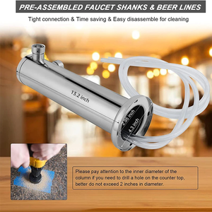 Kit de tour de distribution de bière Kegerator à double robinet, avec robinet double et bac de récupération pour bar à domicile, pour fût de 3 pouces - Product Image 4