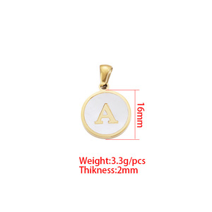 Breloques initiales en émail de l'alphabet A-Z |   Bracelets tendance en acier inoxydable plaqué or 18 carats, étanches et hypoallergéniques - Product Image 5