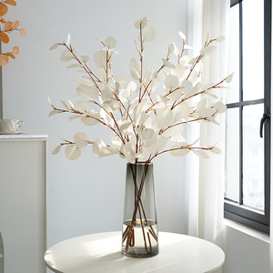 Planta Artificial de Eucalipto con Hojas de Manzana, 87 cm, Flor de Seda de Alta Simulación, Decoración para Interiores, Hogar y Bodas, Colores Otoñales - Product Image 1