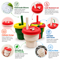 Gobelet en silicone personnalisé OEM avec couvercle à paille et plusieurs couleurs pour la vente en gros