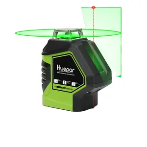 Huepar 621CG 360水平垂直线，5线2点交叉线，脉冲模式绿光激光水平