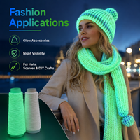 Fil lumineux rechargeable par la lumière du soleil, fil phosphorescent pour chapeaux, vêtements de rave, accessoires et design de mode créatif, vente en gros