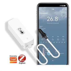Tuya Zigbee <b>Temperature</b> Humidity <b>Sensor</b> with External Probe <b>Wireless</b> Thermometer App Monitor for Freezer, Refrigerator Fish Tank - Product Image 1