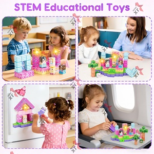 Set Educativo 3D di Tendenza 2026, Cubi Magnetici, Giocattoli per Bambini, Blocchi Magnetici Luminosi Rosa 'Il Mio Mondo' per Bambini - Product Image 2