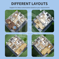 Maison conteneur moderne extensible avec finitions préfabriquées écologiques et étanches, alimentée à l'énergie solaire pour applications en cour et en salle à manger