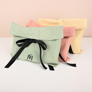 Glampkg Custom OEM High Grade Double Layer Cotton Inside With Soft Suede <b>Envelope</b> Storage Bag with Screen Printed Logo - Product Image 6