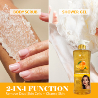 Gel Douche Exfoliant et Éclaircissant au Curcuma et Vitamine C 1000ml pour Tous Types de Peau, Effet Peau de Biche, Anti-âge, Parfumé