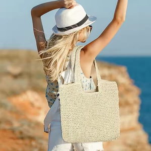Sac fourre-tout en maille polyvalent et chic pour femmes, avec bandoulière et poche zippée, idéal pour les voyages et les courses, avec prix d'usine réduit, <span class=keywords><strong>Shoppi</strong></span> - Product Image 4