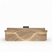 Comptoir de réception moderne et simple en bois écologique pour immeubles de bureaux, salons de coiffure, magasins de vêtements, et commerces de restauration