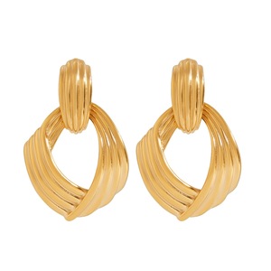 Pendientes de Aro Geométricos de Acero Inoxidable Chapados en Oro de 18K para Uso Diario de Mujer - Product Image 5
