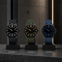 Montre à quartz pour homme avec boîtier en alliage, bracelet en nylon respirant tissé, montre-bracelet décontractée pour tous les jours