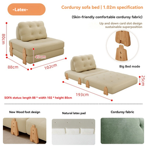 Sofá Cama Moderno Plegable que Ahorra Espacio, Sofá Cama Convertible de 1 Plaza para Oficina y Sala de Estar - Product Image 2
