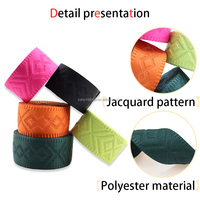 Cinta de Poliéster de 1.5 Pulgadas de Fábricas Chinas Sostenibles, Cinta Jacquard Tridimensional con Diseño Argyle de 38 mm de Ancho