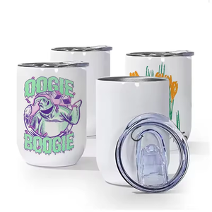 Vasos Personalizados de Acero Inoxidable de 12 oz con Asa y Tapa, Aislamiento al Vacío, Libres de BPA, Stock en Almacén de EE. UU. - Product Image 1