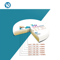 3D Plus Multilayer 43% -57% 6 Lapisan Blok Gigi Zirkonia Multi-layer 3D / Disk Zirkonia Kosong untuk Sistem Pembukaan CAD CAM