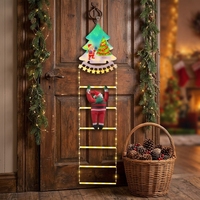 Kletternder Weihnachtsmann mit LED-Lichtern für Weihnachtsbaum, Zuhause, Zimmer, Fenster, Wanddekoration, Outdoor-Festdekoration