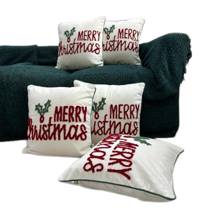Housse de coussin décorative brodée, prête à être expédiée de l'usine, nouvelle collection 2026, housse de coussin de Noël - Product Image 1