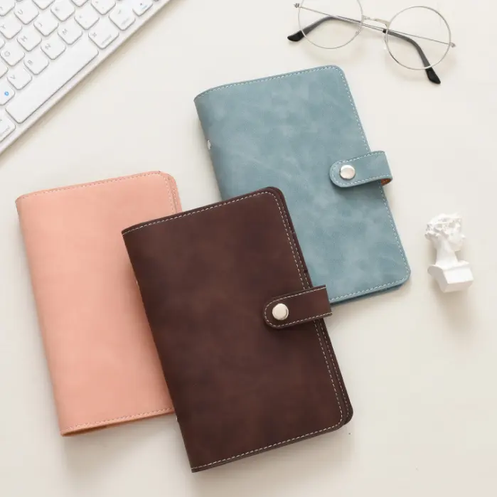 Offre Spéciale A6 Budget Liant En Cuir Souple Portefeuille 6 Rings Loose Leaf Binder Notebook Couverture Journal Personnalisé Budget Liant Planificateur