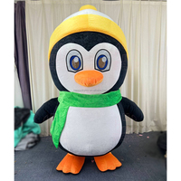 Costume de mascotte de pingouin en peluche gonflable personnalisé en usine pour la location d'Halloween, costume de mascotte de danse, location de costume de mascotte de pingouin dansant