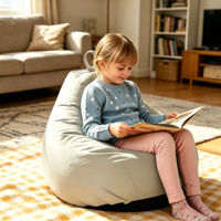 Fauteuil pouf pour enfants, rembourrage en mousse déchiquetée, housse amovible résistante aux éclaboussures avec poignée de transport portable