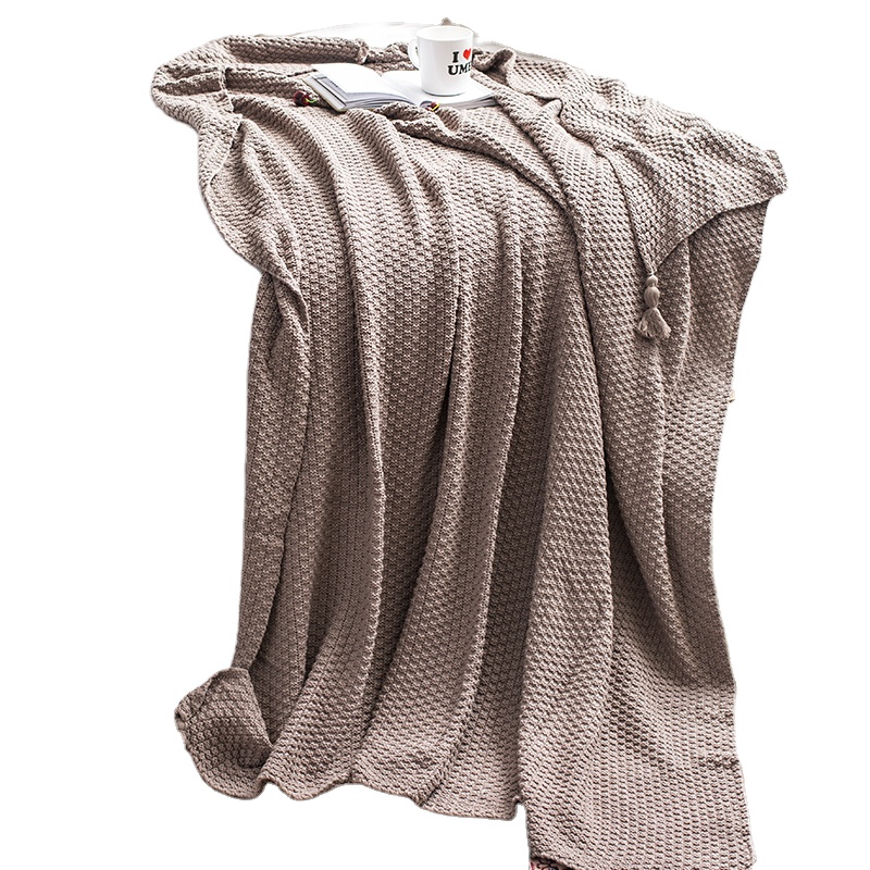 Xwdyh, 100% хлопковое детское вязаное одеяло, оптовая продажа, Мягкое высококачественное покрывало с кисточками и помпоном на заказ