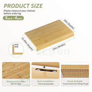 Natural Bamboo Wire Shelf Cover Waterproof Dustproof <b>Storage</b> Rack Protector for Bathroom Balcony Use - Product Image 3