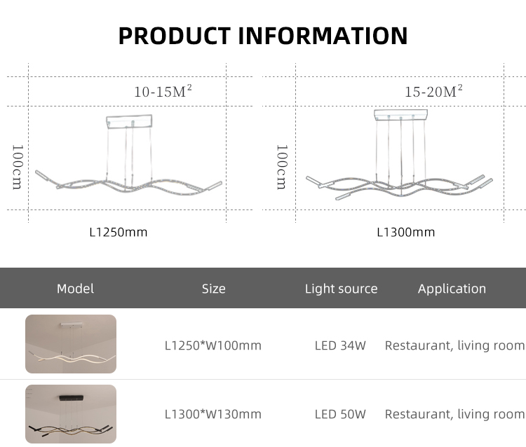 Modern Linear Dining Living Room Bedroom White Black Led Chandelier Pendant Lamp