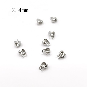Thép không gỉ calotte kết thúc 1.5mm 2.4mm 3.2mm lỗ mở vỏ sò <span class=keywords><strong>Knot</strong></span> bao gồm Fold-over Bead cho knots tự làm đồ trang sức làm - Product Image 5