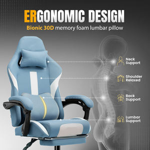 AJUNION Hochwertiger billiger PC Gaming E-Sport Stuhl Ergonomisch verstellbarer Gaming Stuhl mit <span class=keywords><strong>Massage</strong></span> Computer Stuhl Blau - Product Image 2