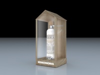 Support de bouteille lumineux LED sur mesure, aspect bois, pour présentation de bouteilles