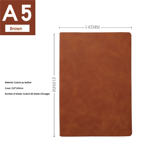 Cổ điển tùy chỉnh cuốn sổ tay nhật ký Logo A5 thực tế hàng ngày kế hoạch kinh doanh mềm da máy tính xách tay - Product Image 4