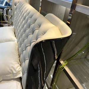 Современная кровать в итальянском и европейском стиле, двуспальная, из натуральной кожи, с регулируемой спинкой, на деревянном каркасе, для спальни, премиум-класса, дизайнерская. - Product Image 5