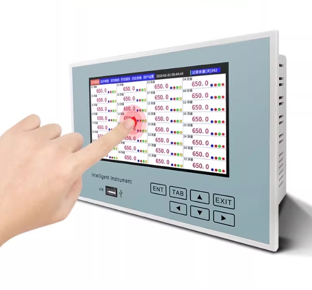 Recorder Paperless 7 Inch 1-32-Channel Digital Pressure  Temperature Data Logger and Chart Recorder for Test Instruments
