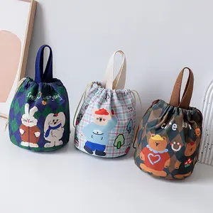 Nuovo Design con stampa graziose signore borsa con coulisse borse piccole borse a secchiello