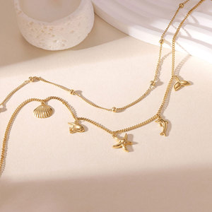 สร้อยคอจี้แฟชั่นสไตล์ฮาวายสำหรับผู้หญิงทำจากสเตนเลส316L เครื่องประดับ14K 18K - Product Image 3