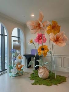 E-211 sıcak satış dev ipek yapay standı renkli çiçek dev nergis düğün geçit için dekorasyon - Product Image 3