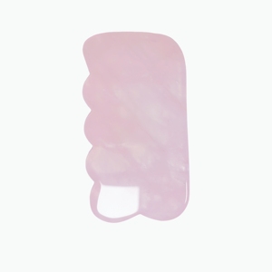 Natural Rose Quartz Wave Comb Gua Sha Tool, Pink Crystal Scalp <b>Massager</b> & Face Scraping Board - Product Image 2
