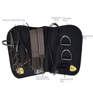 <span class=keywords><strong>Selle</strong></span> polyvalente pour ferme d'élevage, noire et marron, grande taille pour chevaux 1,3m+, ensemble complet d'équipement équestre, bridon rempli d'eau - Product Image 3