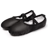 Chaussons de danse souples Dynadans, dessus en PU, semelle extérieure en cuir véritable, doublure en coton, unisexe, enfant et femme, pour la pratique de la danse