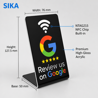 Support de carte NFC en PVC blanc imperméable avec impression personnalisée de code QR pour avis Google, support d'affichage de menu pour avis sur les réseaux sociaux